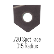 .720 Spot Face .015 Radius